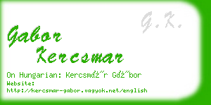 gabor kercsmar business card